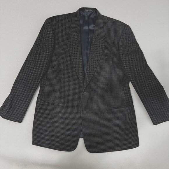Mani Mens Suit Coat 43R Blazer Made in Italy 100% Pure Virgin Wool Navy - Picture 3 of 14